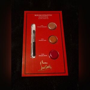 Christian Louboutin Rouge Stiletto Slimstick Lumi Matte Lipstick Sample Card New